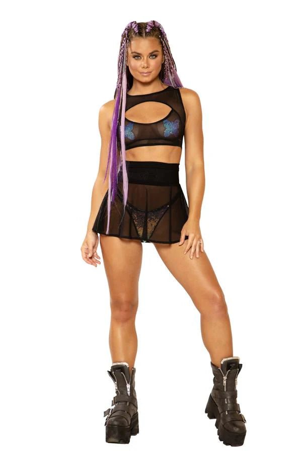 Mesh Skater Skirt - Raves Miami